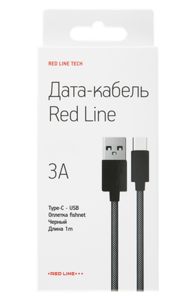 Кабель Red Line CU-3A USB to USB-C 1m Black