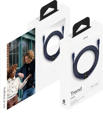 Кабель uBear Trend USB-C to USB-C 140W 2.4m Blue