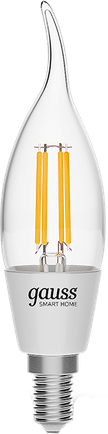 Умная лампочка Gauss Smart Home Filament FIL DIM CCT СF35 E14 Transparent