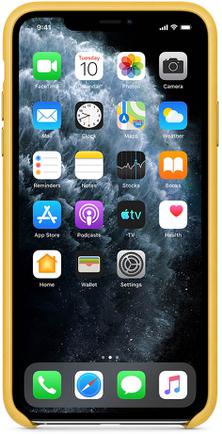 Клип-кейс Apple Leather Case для iPhone 11 Pro Max «Лимонный сироп»