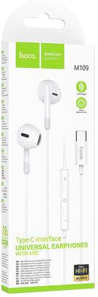 Наушники Hoco M109 Pure USB-C Белые