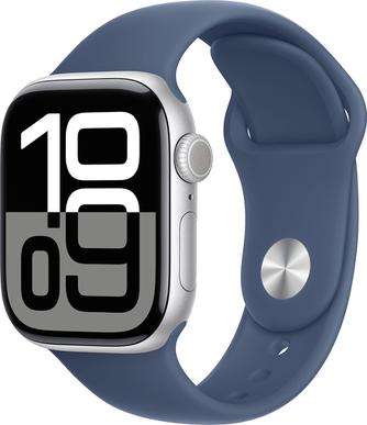 Умные часы Apple Watch Series 10 42mm Silver Aluminium Case с синим ремешком S/M