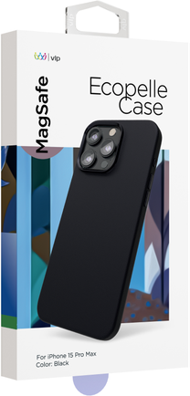 Клип-кейс VLP Ecopelle Case с MagSafe для Apple iPhone 15 Pro Max чёрный
