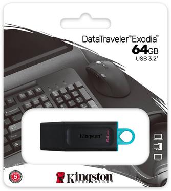 USB-накопитель Kingston DataTraveler Exodia 64GB Black