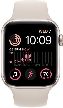 Умные часы Apple Watch SE, 44 мм сияющая звезда, с бежевым Sport ремешком