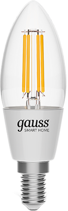Умная лампочка Gauss Smart Home Filament FIL DIM CCT FС35 E14 Transparent