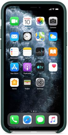Клип-кейс Apple Leather Case для iPhone 11 Pro Max «Зелёный лес»