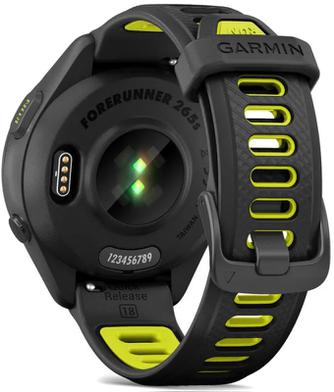 Умные часы Garmin Forerunner 265S 42mm Black, с чёрно-жёлтым ремешком