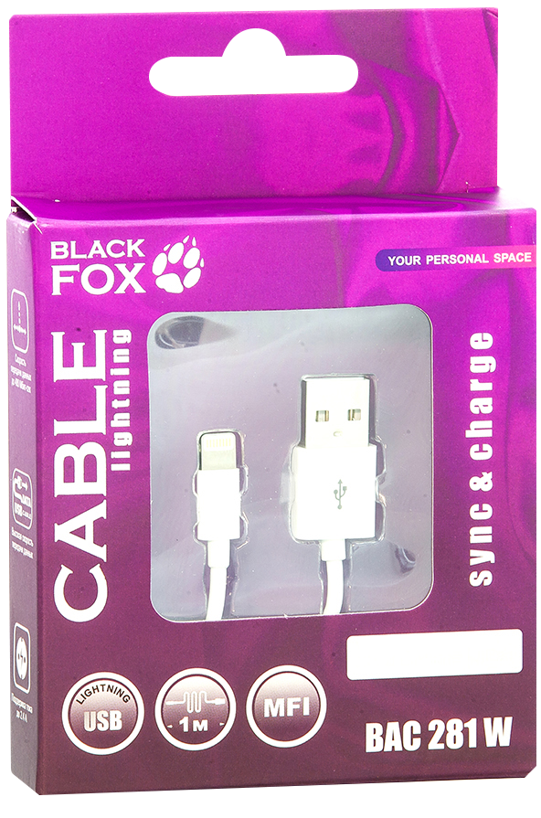 Горящие скидки Black Fox BAC-281W USB – Apple Lightning White