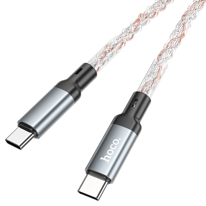 Кабель Hoco U112 Shine USB Type-C to USB Type-C 1m Grey