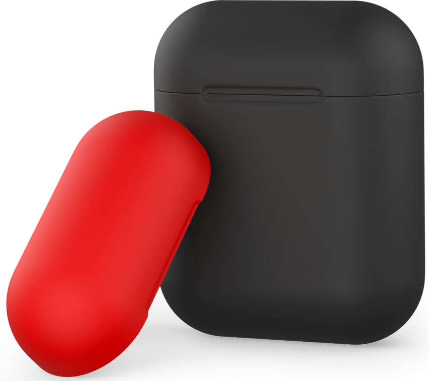 Чехол-футляр Deppa для Apple AirPods Black/Red флуоресцентный чехол для apple airpods 3 прозрачный мягкий защитный чехол для bluetooth наушников airpods pro 2 1 чехол для наушников