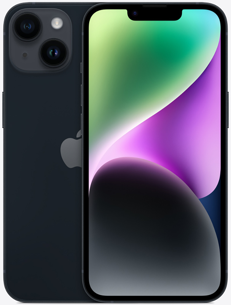 iPhone 14 128GB MPUF3HN/A Black (Nano+eSIM) смартфон apple iphone 14 pro 128gb mq0g3aa a purple nano esim