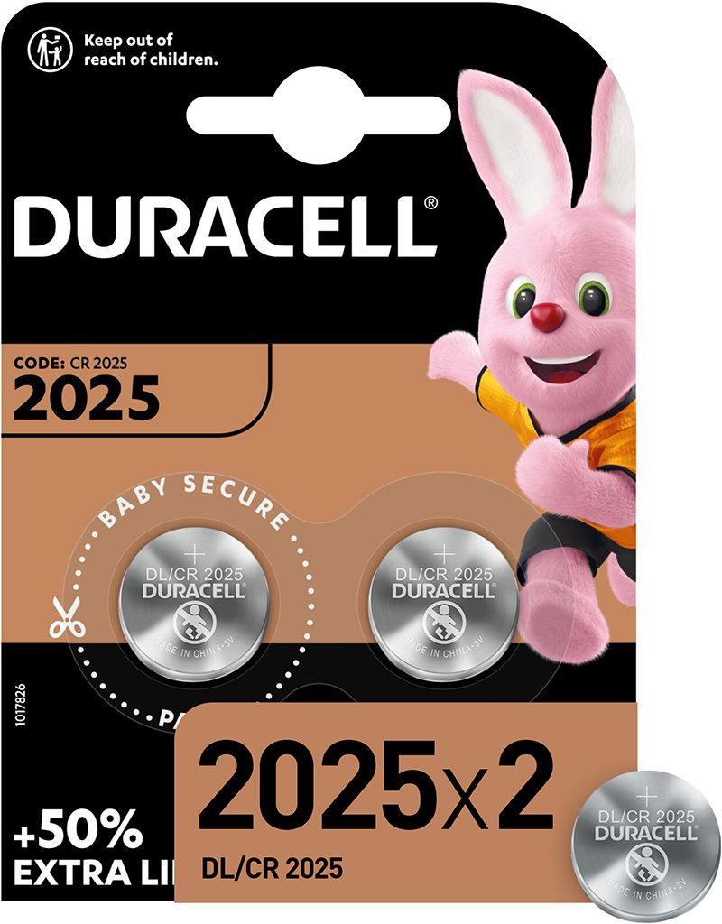 duracell литиевые батарейки duracell 2016 3v 2шт б0037271 CR2025/DL2025 (2 шт)