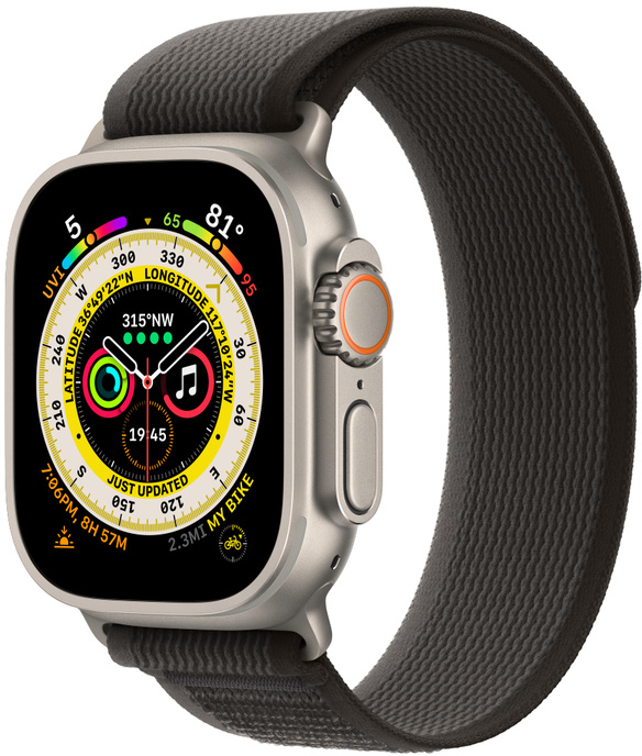 Умные часы Apple Watch Ultra, 49 мм титан/серо-чёрный Trail Loop ремешок