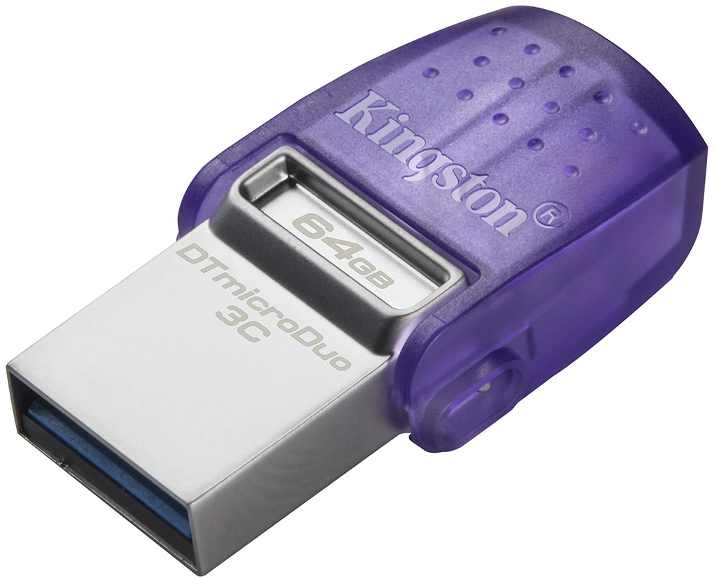 DataTraveler microDuo 3C G3 64GB USB 3.2 Gen 1 Purple usb накопитель kingston datatraveler microduo 3c g3 64gb usb 3 2 gen 1 purple