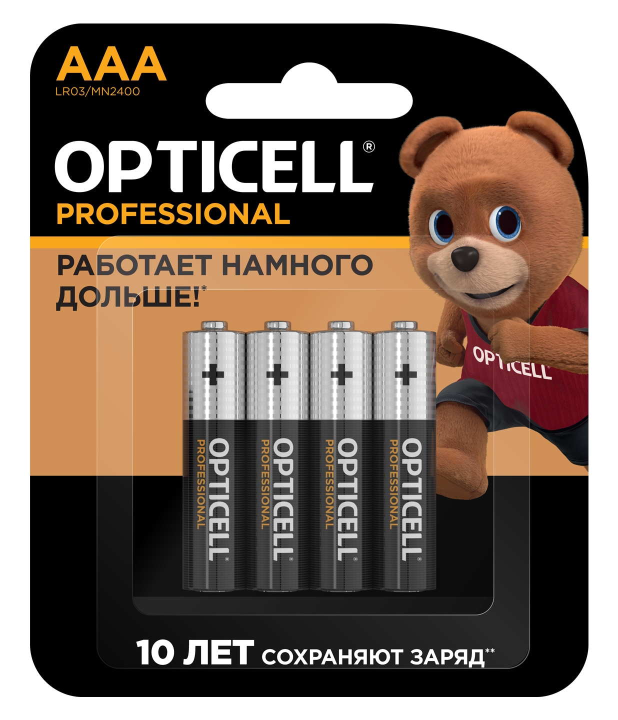 Набор батареек Opticell Professional AAA LR03 15В 4шт 389₽