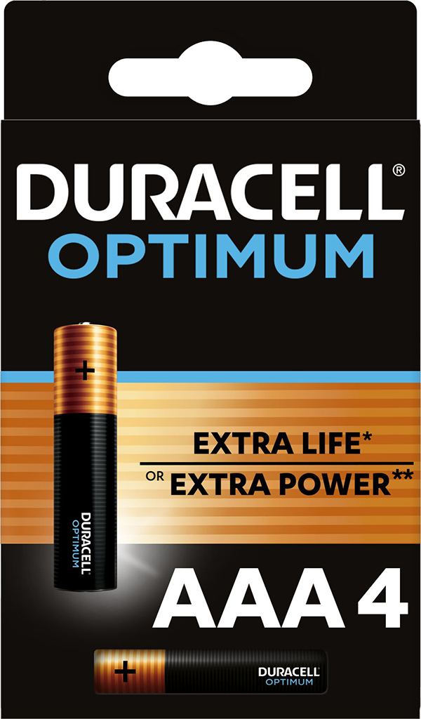батарейки duracell optimum mx2400 4 Optimum AAA (LR03) 1.5 V (4 шт)