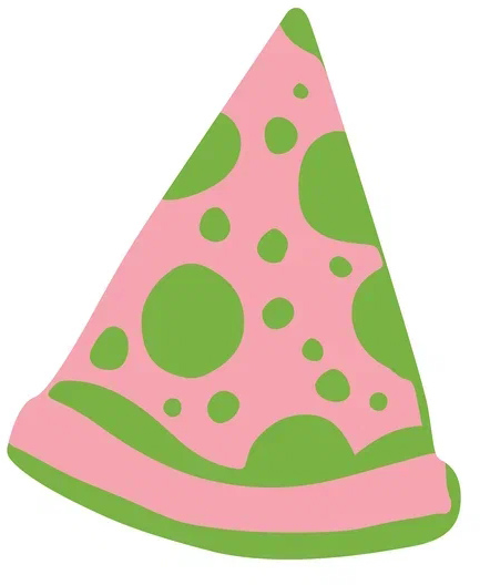 Наклейка VLP 3D Кусок розовой пиццы