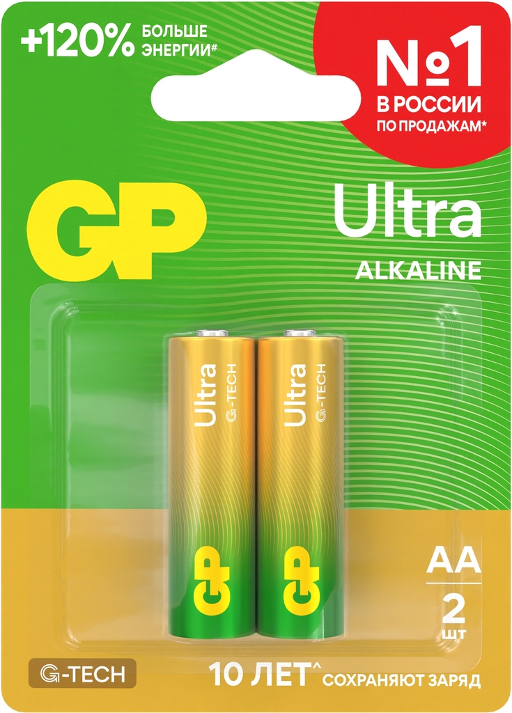 Батарейки GP Ultra Alkaline G-Tech AA (2 шт.)