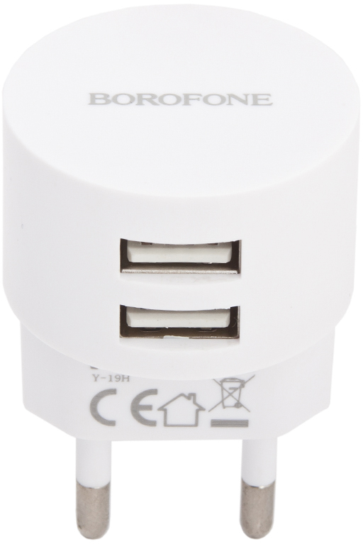 BA23A Apple Lightning White зарядное устройство borofone ba23a brilliant 2xusb 2 4а cable usb type c 1m white 0l 00044347