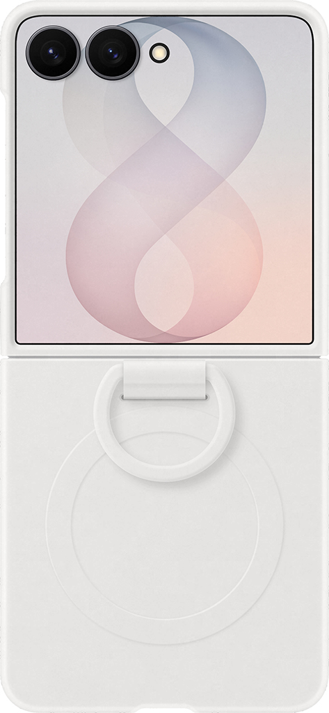 Клип-кейс Samsung Silicone Ring Magnet для Galaxy Z Флип8 с кольцом и магнитным креплением Кремовый