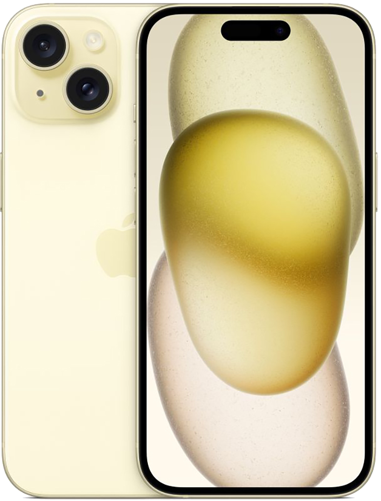 Смартфон Apple iPhone 15 128GB Yellow (Nano+eSIM) цена и фото