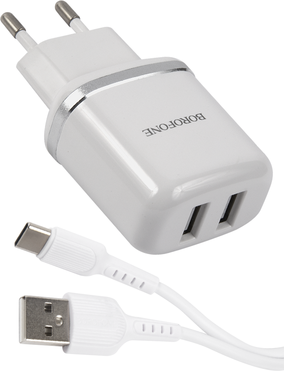 цена Зарядное устройство Borofone BA25A с кабелем USB-C White