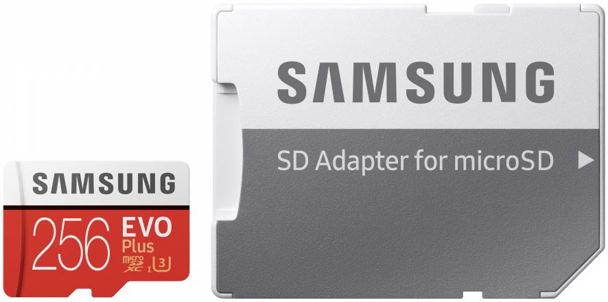 Карта памяти Samsung Evo Plus microSDXC U1 Class 10 256GB с адаптером