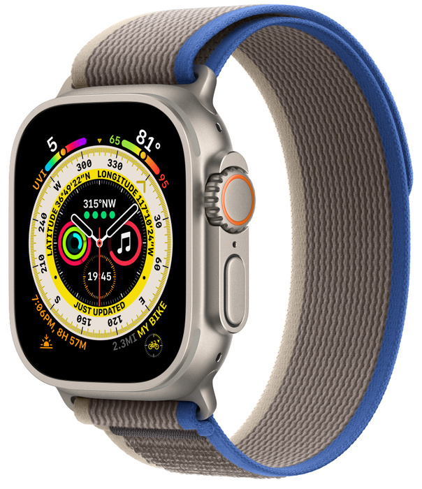 Умные часы Apple Watch Ultra, 49 мм титан/серо-синий Trail Loop ремешок
