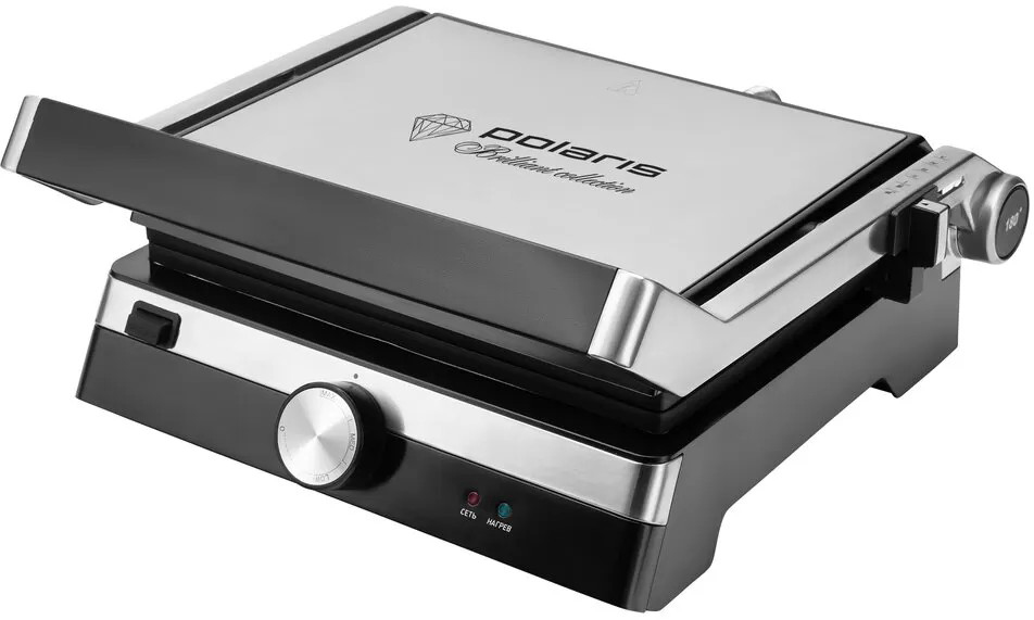 Гриль-пресс Polaris PGP 1902 Brilliant Collection Серебристый