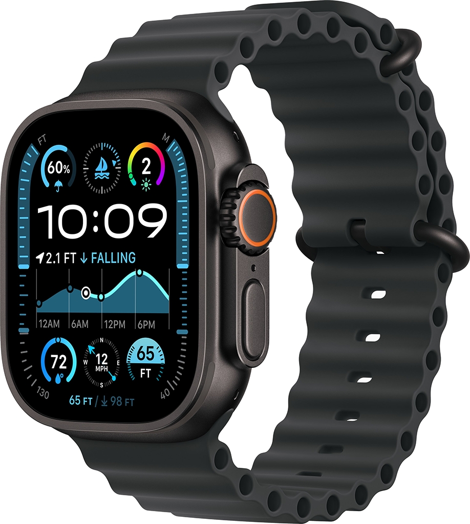 Умные часы Apple Watch Ultra 2 (2024), 49mm Titanium Black, Ocean Band MX4P3QA/A Black