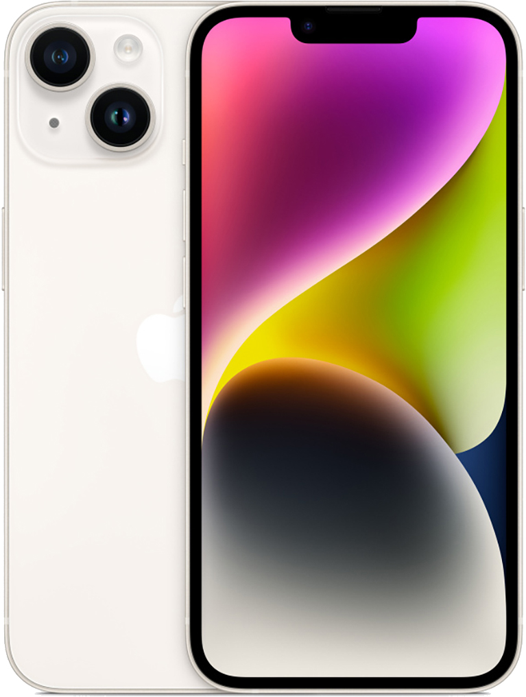 Смартфон Apple iPhone 14 128 GB MVUQ3CH/A «Сияющая звезда» (nanoSIM+nanoSIM, без RuStore)