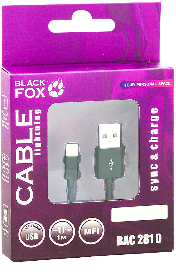 Горящие скидки Black Fox BAC-281D USB – Apple Lightning Black