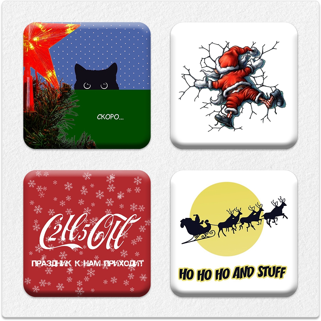Комплект наклеек Krutoff «Новый год» (4 шт.)