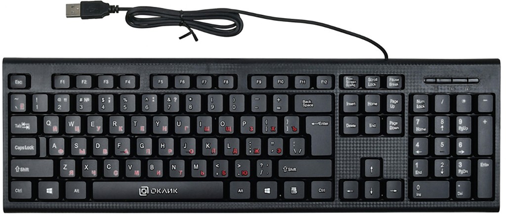 Клавиатура проводная Оклик 120M Чёрная