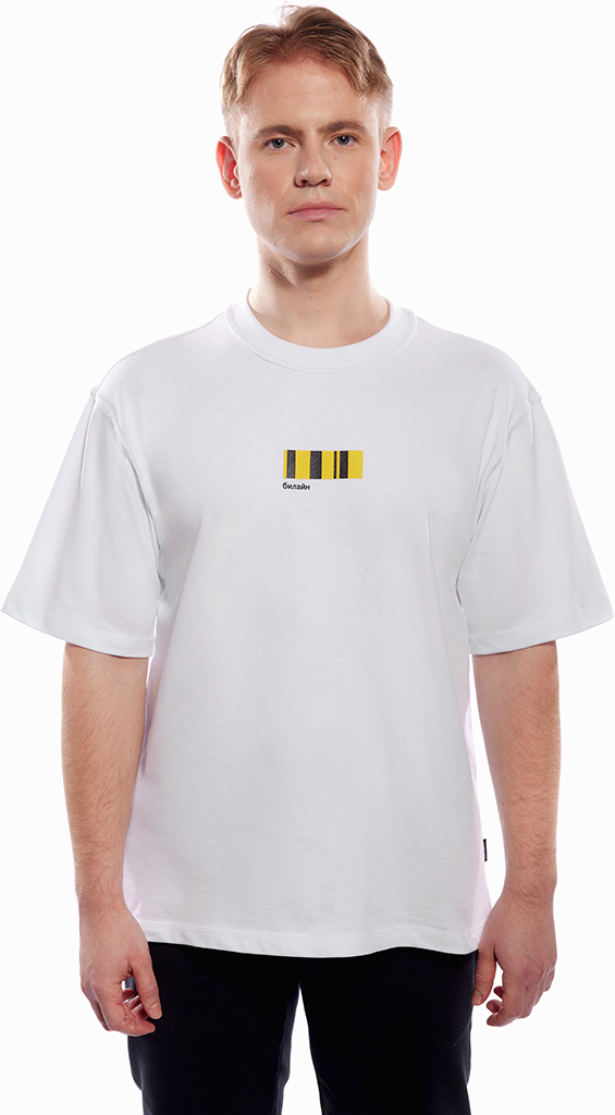футболка с полосами белая L–XL