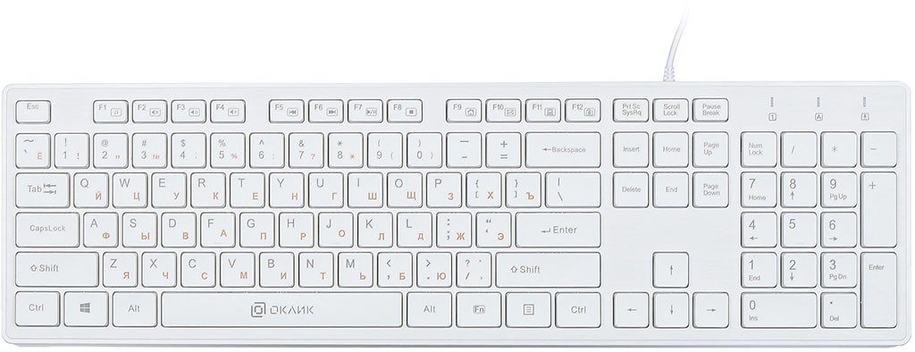 Клавиатура проводная Оклик 500M Белая