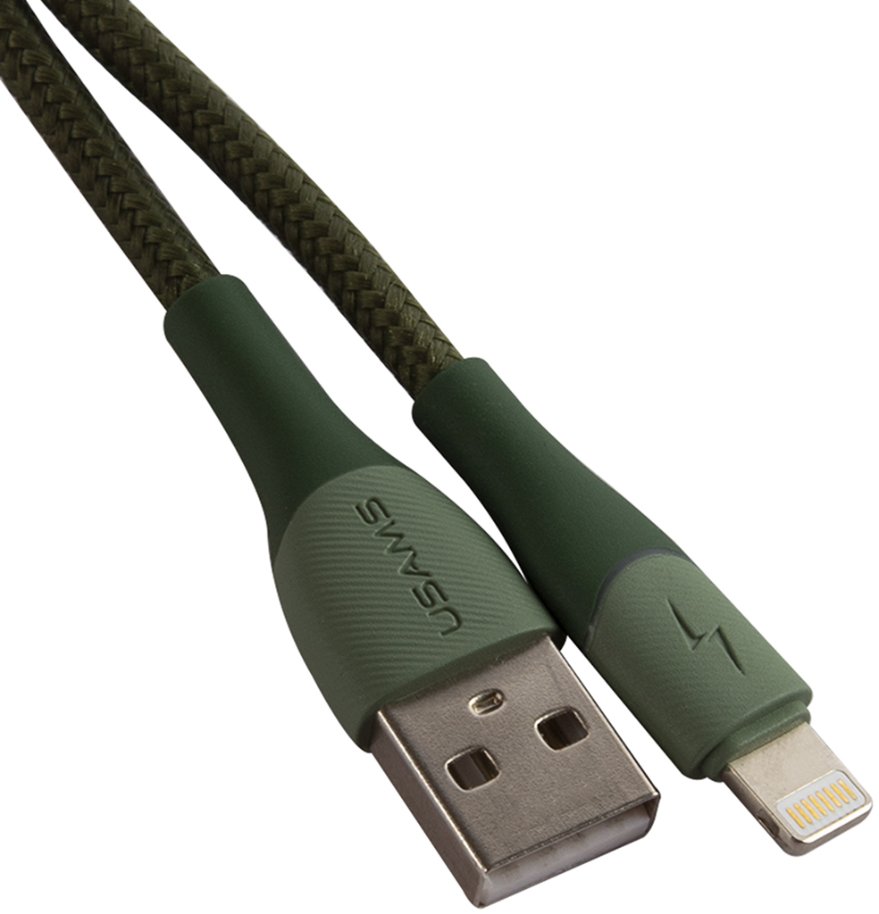 цена U77 USB to Apple Lightning 1.2m с подсветкой Green
