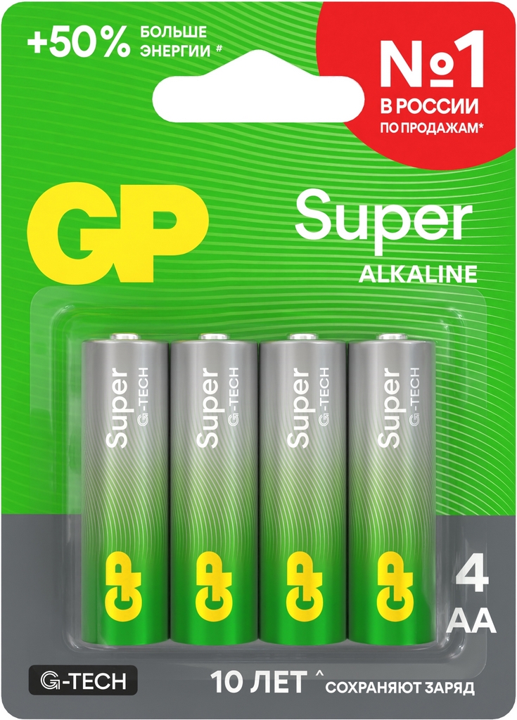 Батарейки GP Super Alkaline G-Tech AA (4 шт.)