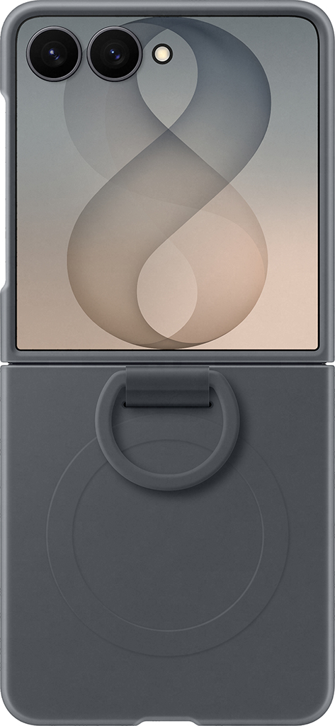 Клип-кейс Samsung Silicone Ring Magnet для Galaxy Z Флип8 с кольцом и магнитным креплением Графитовый