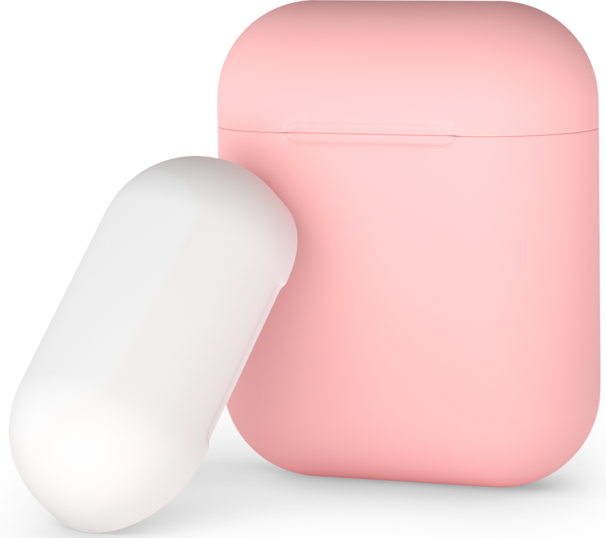 Чехол Deppa для Apple AirPods Pink/White силиконовый чехол deppa ultra slim для apple airpods бургунди арт 47041