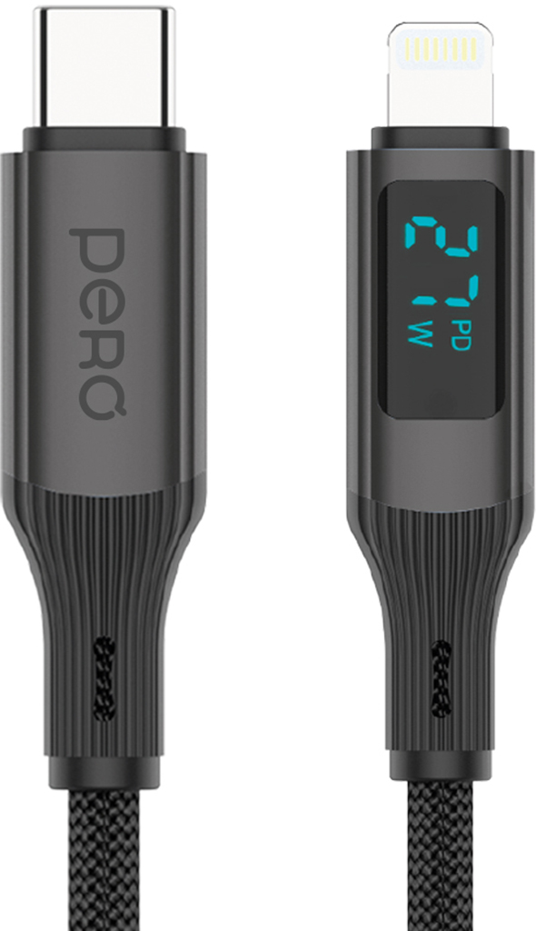 Кабель Pero DC14 Ultimate PD Apple Lightning to USB-C 27W 12m Чёрный 1090₽
