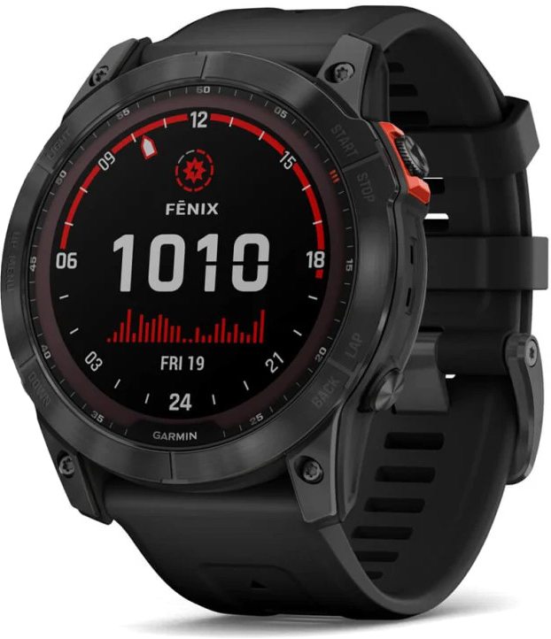 Fenix 7X Solar 51mm Slate Gray, с чёрным ремешком умные часы garmin fenix 6 sapphire серый с черным ремешком