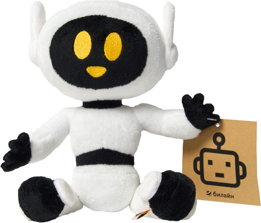 Игрушка мягкая «Робот Пинг» чёрно-белая