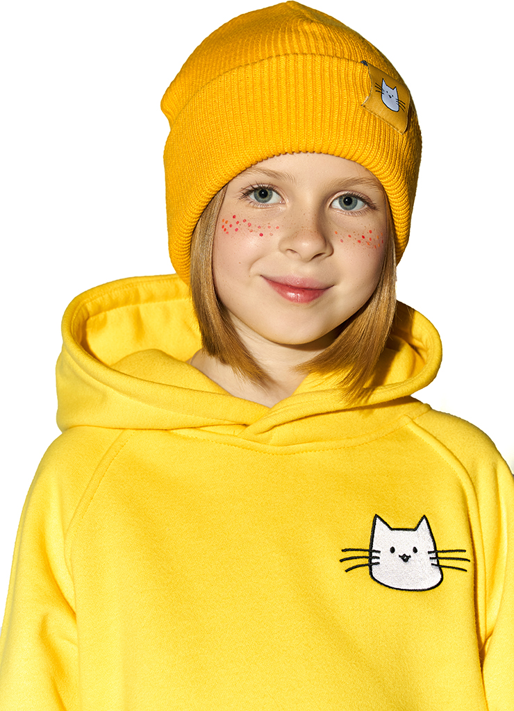 Шапка детская «Кот Пуш» жёлтая одежда билайн толстовка детская кот размер 98 жёлтая