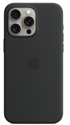 Silicone with MagSafe для Apple iPhone 15 Pro Max Black силиконовый чехол корги лежит на apple iphone 11 pro