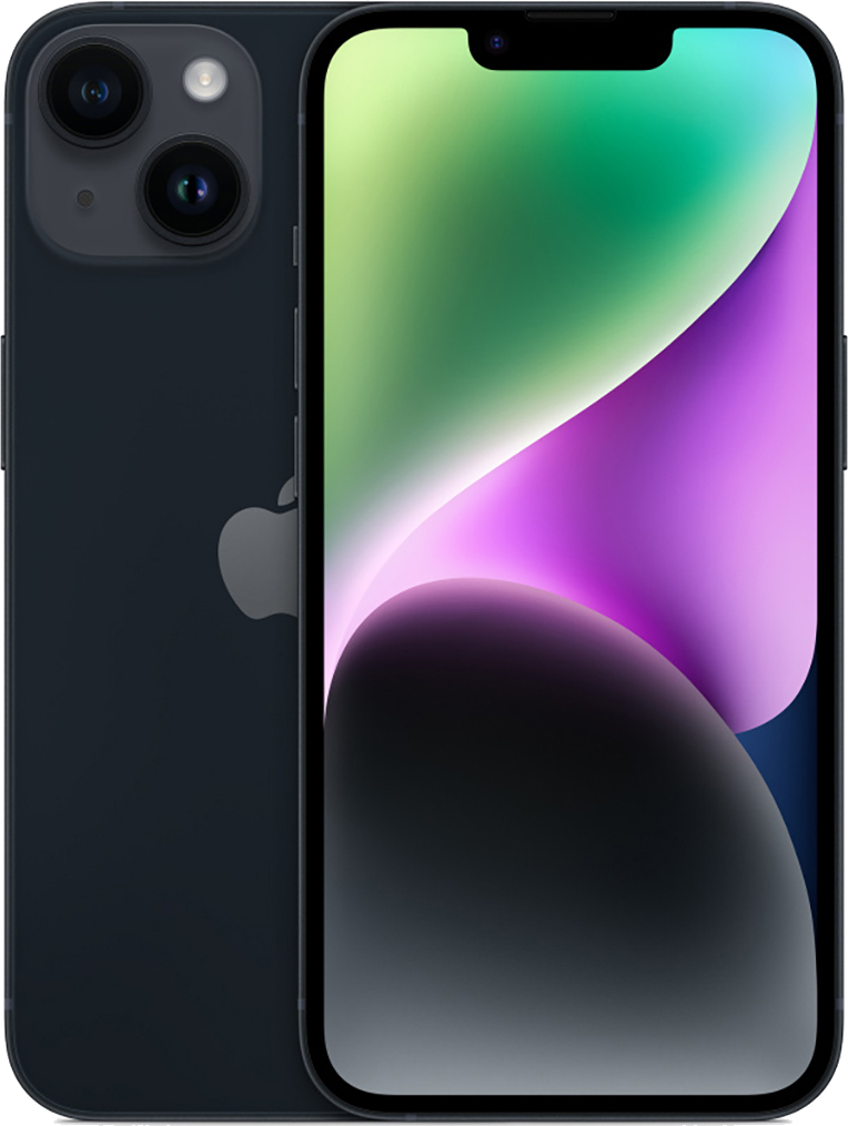 Смартфон Apple iPhone 14 128 ГБ MPUF3AA/A «Тёмная ночь» (nanoSIM+eSIM, без RuStore)