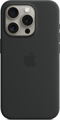 Silicone with MagSafe для Apple iPhone 15 Pro Black матовый силиконовый чехол череп из мексики арт на apple iphone xr 10r айфон икс р